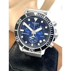 Tissot Men's Watch Seastar Chronograph Swiss Quartz Blue Black T1204171104102
